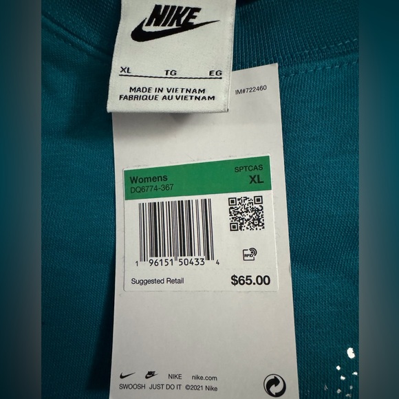 NWT-NIke Swoosh Stardust Graphic
Crewneck Sweatshirt -Bright Spruce-Size XL - Picture 4 of 4